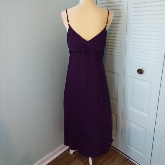 NWT EMMA & MICHELE PLUM PURPLE SLIP DRESS XL TIE CHEST SPAGHETTI STRAPS V-NECK - Picture 3 of 13